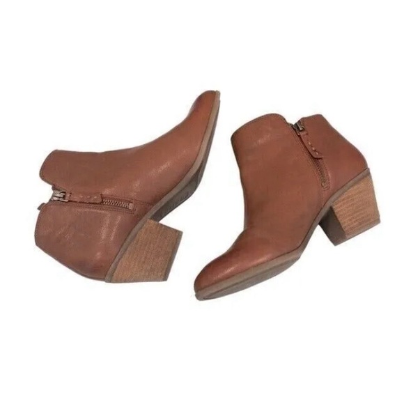 Frye Judith moto ankle boots booties cognac leather 8.5 brown - Picture 3 of 15